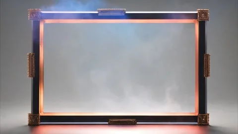 Horizontal rectangular frame with decorations on the sides and ends, slowly.. 動画素材 273954707