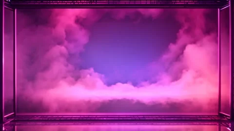 Horizontal rectangular frame of scaffolding tubes with moving pink smoke in.. Stock Footage 273954706