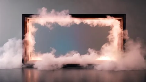 Horizontal, rectangular frame with slowly moving colored dry ice smoke arou.. 動画素材 273954342