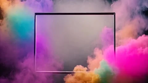 Horizontal, rectangular frame with slowly moving colored dry ice smoke arou.. Vídeos de archivo 273954356