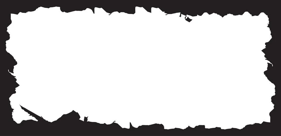 Horizontal Rectangular Framework Torn Paper Border Stock Illustration