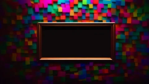 A horizontal rectangular gold frame with a black field in the middle for ap.. Stock Footage 273954627