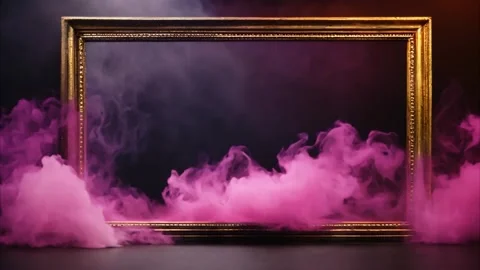 Horizontal rectangular golden decorated picture frame on a dark background,.. Stock Footage 273954249