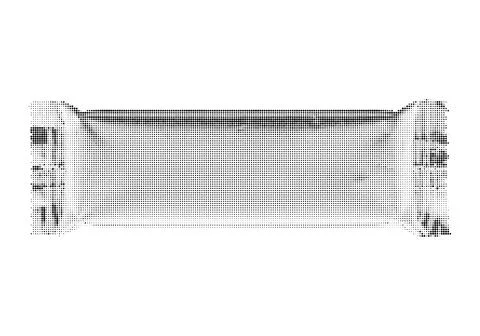 Horizontal rectangular halftone banner shape for web design. Stock Illustration