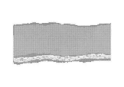Horizontal rectangular paper fragment with torn edge and halftone dot patte.. 스톡 일러스트