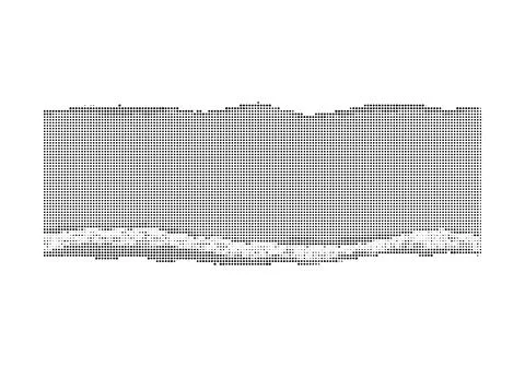 Horizontal rectangular paper fragment with torn edge and halftone dot patte.. Stock Illustration