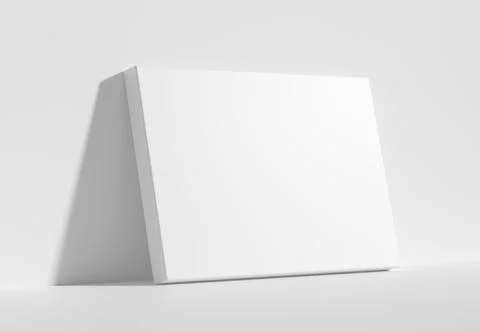 Horizontal rectangular poster on floor leaning at wall diagonal view Illustrazione stock