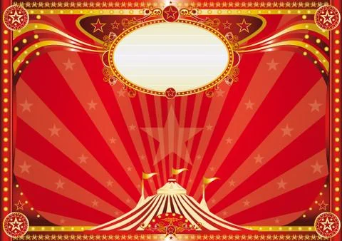 Horizontal red circus background Stock Illustration