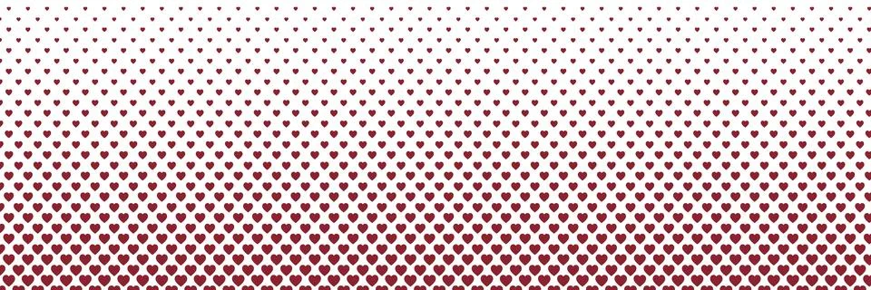 Horizontal red heart shape design on white for pattern and background,Christm Illustrazione stock