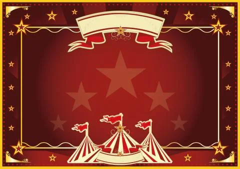 Horizontal red magic circus Stock Illustration