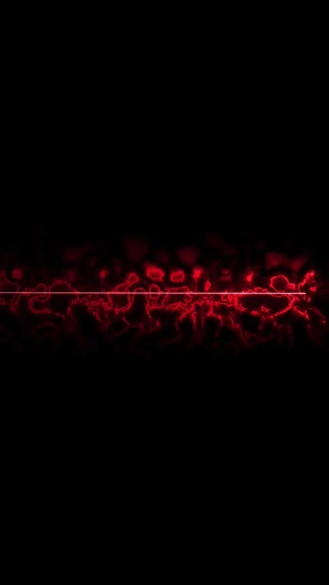 Horizontal red neon line through red energy swirls. Horizontal red neon lin.. Stock Footage 345723132