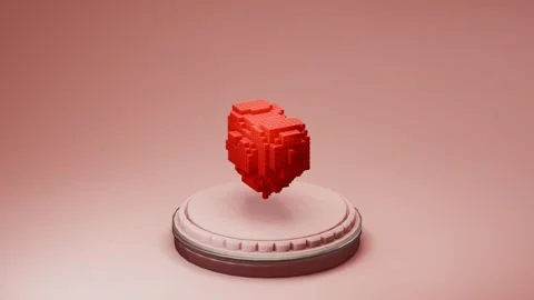 Horizontal red Turntable pumping heart loop Stock Footage 293345755