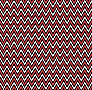 Horizontal red zigzag stripes pattern. Geometric repeating pattern of zigzag. Illustrazione stock