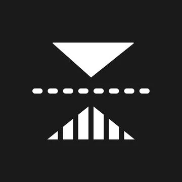 Horizontal reflection dark mode glyph ui icon Stock Illustration