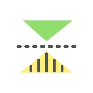 Horizontal reflection flat color ui icon Stock Illustration