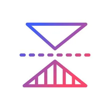 Horizontal reflection pixel perfect gradient linear ui icon Stock Illustration