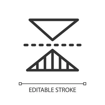 Horizontal reflection pixel perfect linear ui icon Stock Illustration