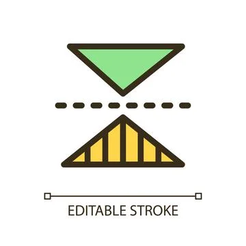 Horizontal reflection pixel perfect RGB color ui icon Stock Illustration