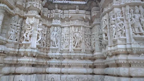 Horizontal Relief Panel Depicting Deities and Ritual Scenes Stock Footage 311798536