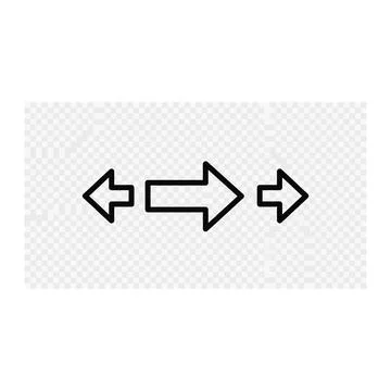Horizontal resize arrows icon for expand or contract interface element Stock Illustration