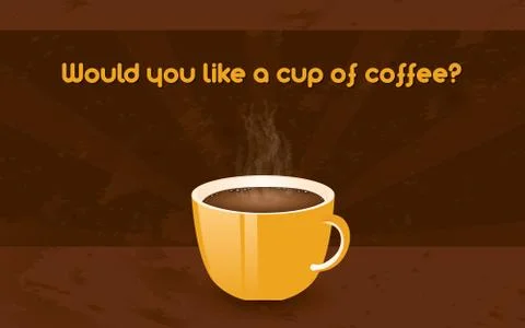 Horizontal retro poster - cup of coffee Stock Illustration
