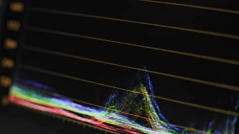 Horizontal RGB Waveform Signal Analysis Stock Footage 319497542