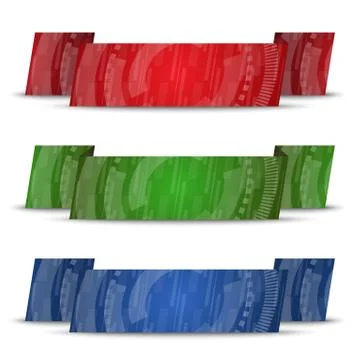 Horizontal ribbon set Stock Illustration