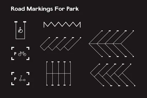 Horizontal road markings for park vector illustration. Ilustração Stock