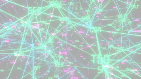 Horizontal rotation around a cloud of economic ties.Abstract 3d background Stock Footage 99576237