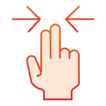 Horizontal scoll flat icon. Two fingers scroll vector illustration isolated on Stock Illustration