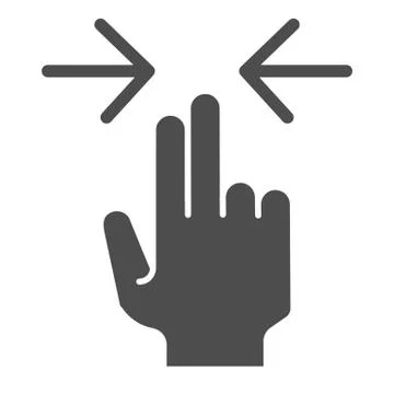 Horizontal scoll solid icon. Two fingers scroll vector illustration isolated on Stock Illustration