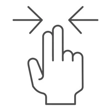 Horizontal scoll thin line icon. Two fingers scroll vector illustration isolated Illustrazione stock