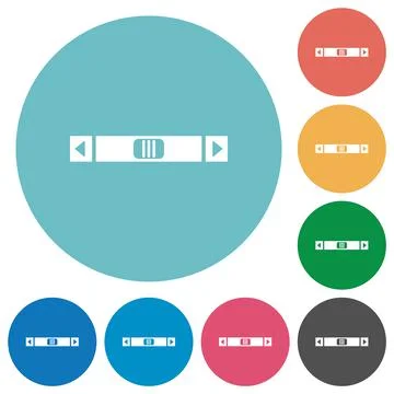 Horizontal scroll bar flat round icons Stock Illustration