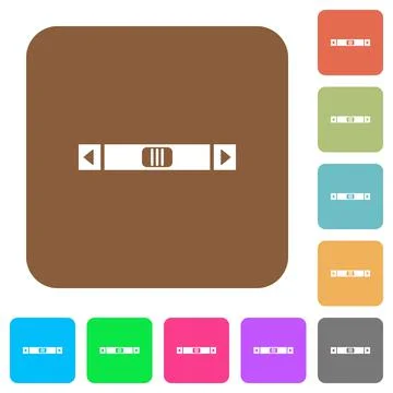 Horizontal scroll bar rounded square flat icons Stock Illustration