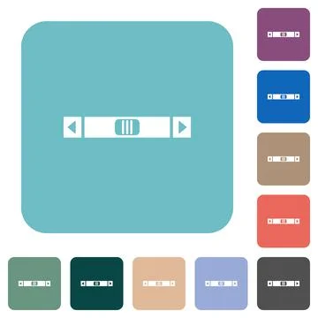 Horizontal scroll bar rounded square flat icons Stock Illustration