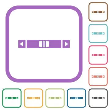 Horizontal scroll bar simple icons Stock Illustration
