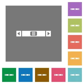 Horizontal scroll bar square flat icons Stock Illustration