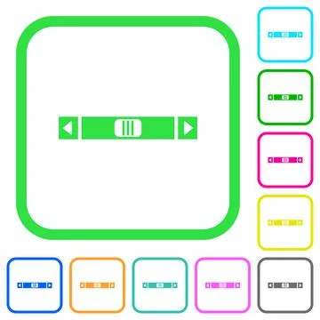 Horizontal scroll bar vivid colored flat icons Stock Illustration