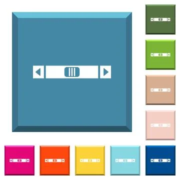 Horizontal scroll bar white icons on edged square buttons Stock Illustration