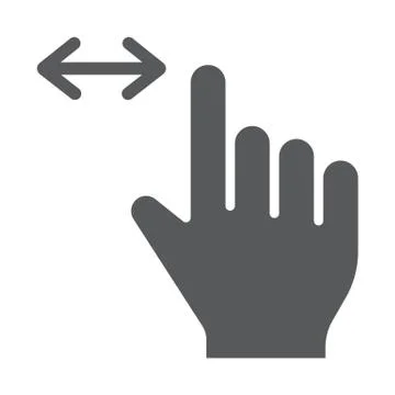 Horizontal scroll glyph icon, finger and gesture, hand sign, vector graphics, a Stock Illustration