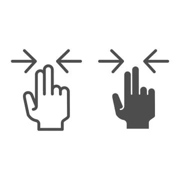 Horizontal scroll line and glyph icon. Resize by width vector illustration 스톡 일러스트