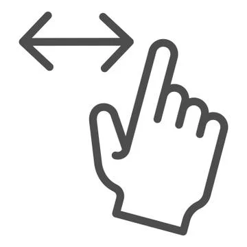 Horizontal scroll line icon. Resize by width vector illustration isolated on Stock Illustration