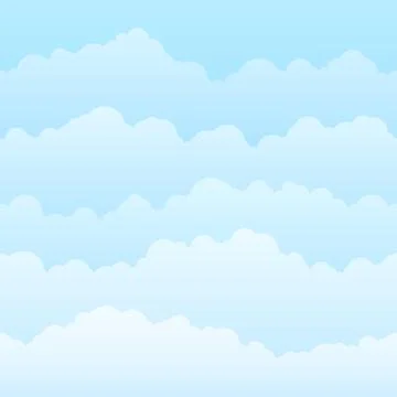 Horizontal seamless clouds. Skyline repeat texture. Vector illustration Illustration
