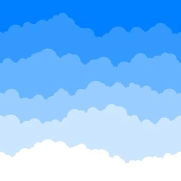 Horizontal seamless clouds. Skyline repeat texture. Sky background. Vector il Illustrazione stock
