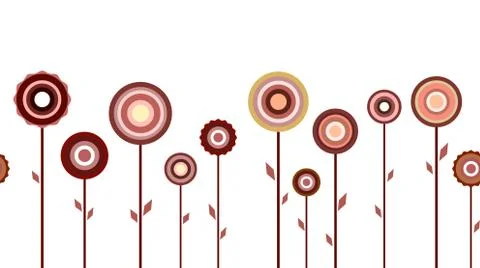 Horizontal seamless flower pattern Ilustração Stock