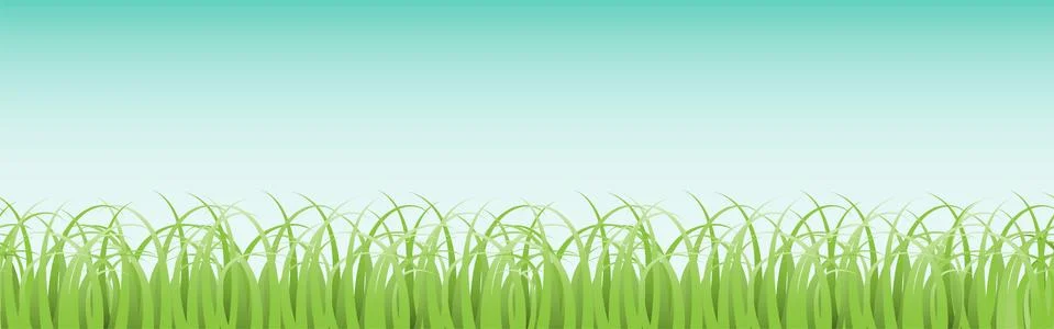 Horizontal seamless grass pattern Stock Illustration