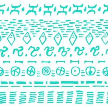 Horizontal seamless pattern. Background with abstract hand drawn elements. Stock Illustration