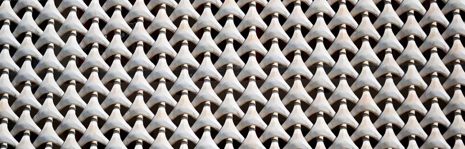 Horizontal seamless pattern, concrete grate on the house facade. Full frame,  스톡 사진