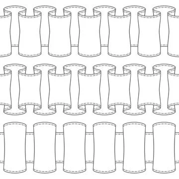 Horizontal seamless pattern with frills, ruffles, and fabric Illustrazione stock