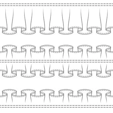 Horizontal seamless pattern with frills, ruffles, and fabric Stock Illustration